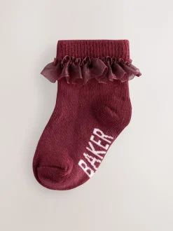 Bordeaux/écru/rose - Lot de 5 chaussettes Baker by Ted Baker fille
