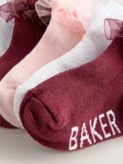 Bordeaux/écru/rose - Lot de 5 chaussettes Baker by Ted Baker fille