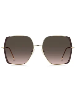 BOSS Lunettes de soleil carrées dorées oversize