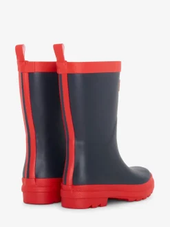 Bottes de pluie Hatley bleu marine et rouge mat