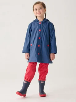 Bottes de pluie Hatley bleu marine et rouge mat