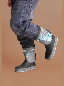 Bottes de pluie imperméables ToeZone Gris Dinosaure pour GARÇON
