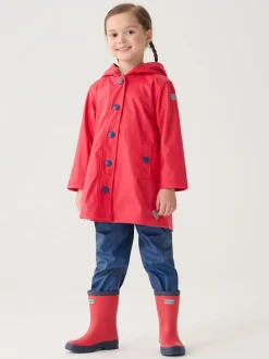 Bottes de pluie mates Hatley rouge et bleu marine