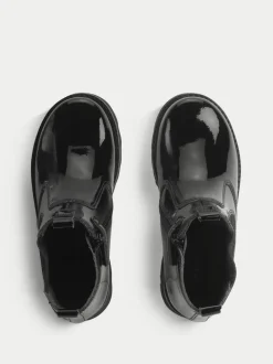 Bottes Start-Rite Carnaby noires vernies épaisses Chelsea style fille