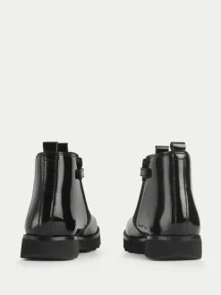 Bottes Start-Rite Carnaby noires vernies épaisses Chelsea style fille