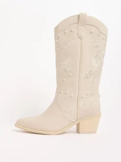 Bottes western Lipsy Milieu avec ornements de perles de mariée