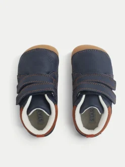 Bottes/Bottines Start-Rite Bébé Bleu Pip en cuir à double bande anti-déchirure