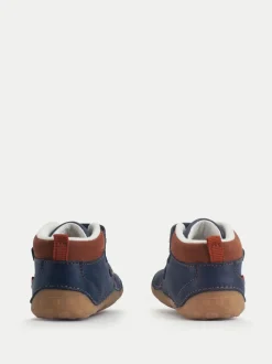 Bottes/Bottines Start-Rite Bébé Bleu Pip en cuir à double bande anti-déchirure