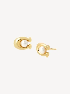 Boucles d’oreilles COACH Tone Pearl Signature