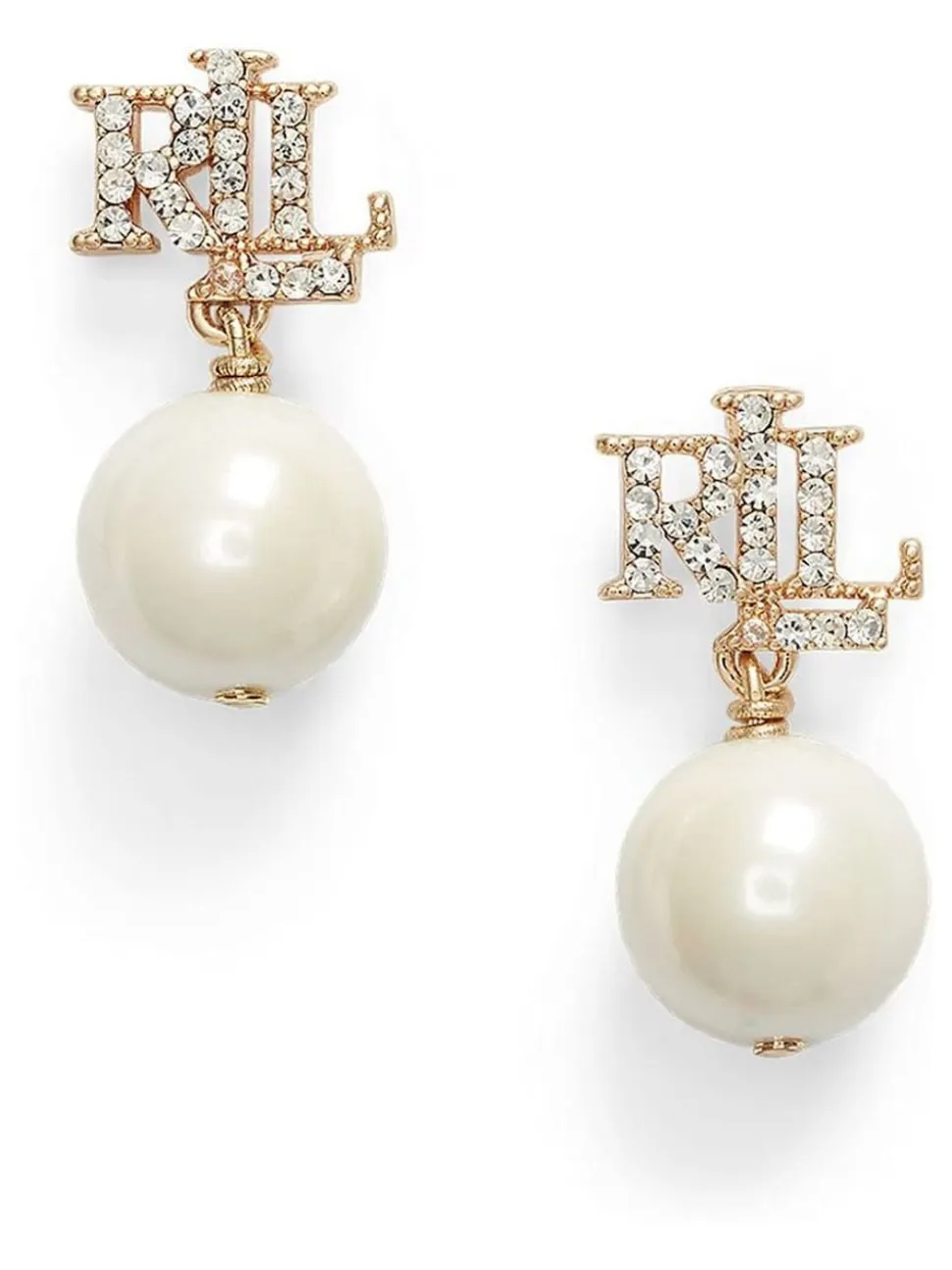 Boucles d’oreilles Lauren Ralph Lauren à logo en fausse perle