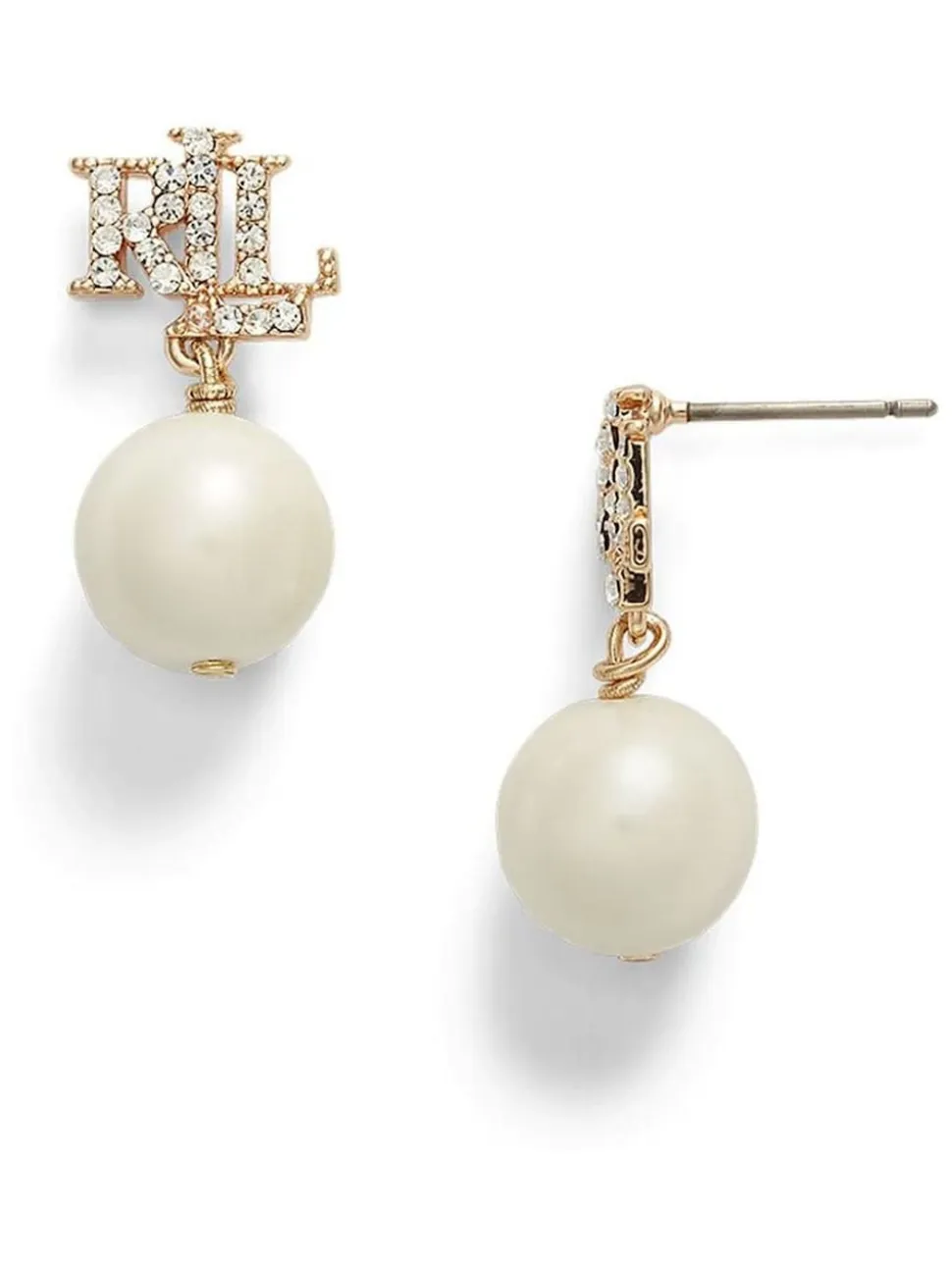 Boucles d’oreilles Lauren Ralph Lauren à logo en fausse perle