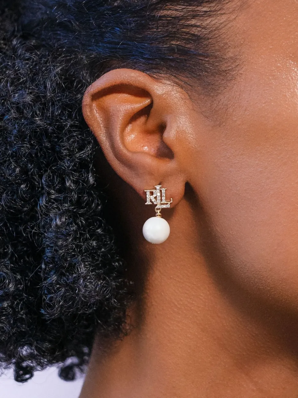 Boucles d’oreilles Lauren Ralph Lauren à logo en fausse perle