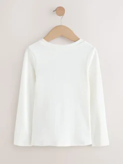 Bourgogne/Ecru - T-shirts côtelés à manches longues Lot de 4 (3à16ans)