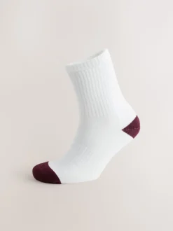 Bout de talon blanc riche - Lot de 4 chaussettes de sport