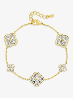 Bracelet Jon Richard trèfle pavé