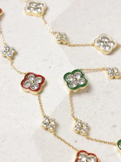 Bracelet Jon Richard trèfle pavé