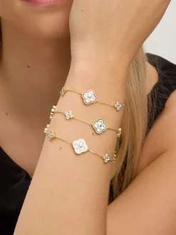 Bracelet Jon Richard trèfle pavé