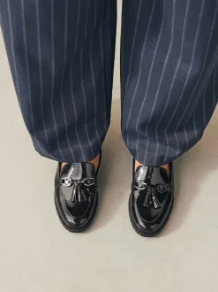 Brevet de la Marine - Mocassins vernis à glands avec détails métalliques