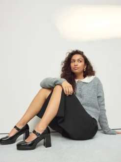 Brevet noir - Chaussures Forever Comfort® Brogue Mary Jane à talons carrés