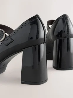 Brevet noir - Chaussures Forever Comfort® Brogue Mary Jane à talons carrés