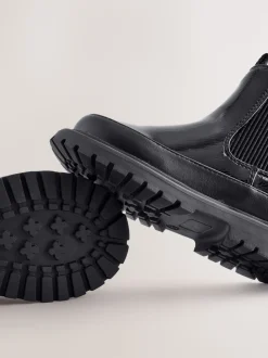 Brevet noir - Grosses bottines Chelsea
