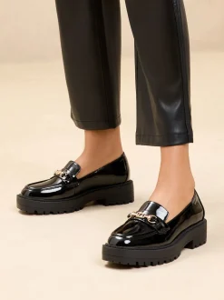 Brevet noir - Mocassins Lipsy en similicuir à mors épais