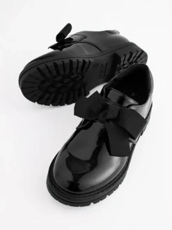 Brevet noir - Nœud Monkstrap Chunky Chaussures d'école