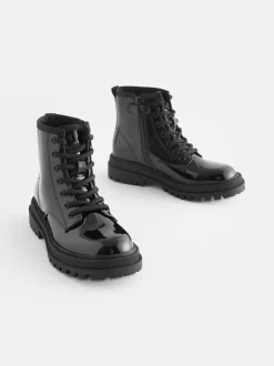 Brevet noir - Warm Lined À lacets Ankle Bottes