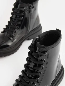 Brevet noir - Warm Lined À lacets Ankle Bottes