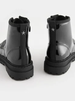 Brevet noir - Warm Lined À lacets Ankle Bottes