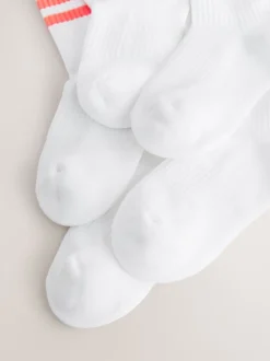 Bright Jaune/Vert/Bleu - Cushioned Semelle intérieure Cotton Rich Ribbed Tipped Chaussettes 5 Lot