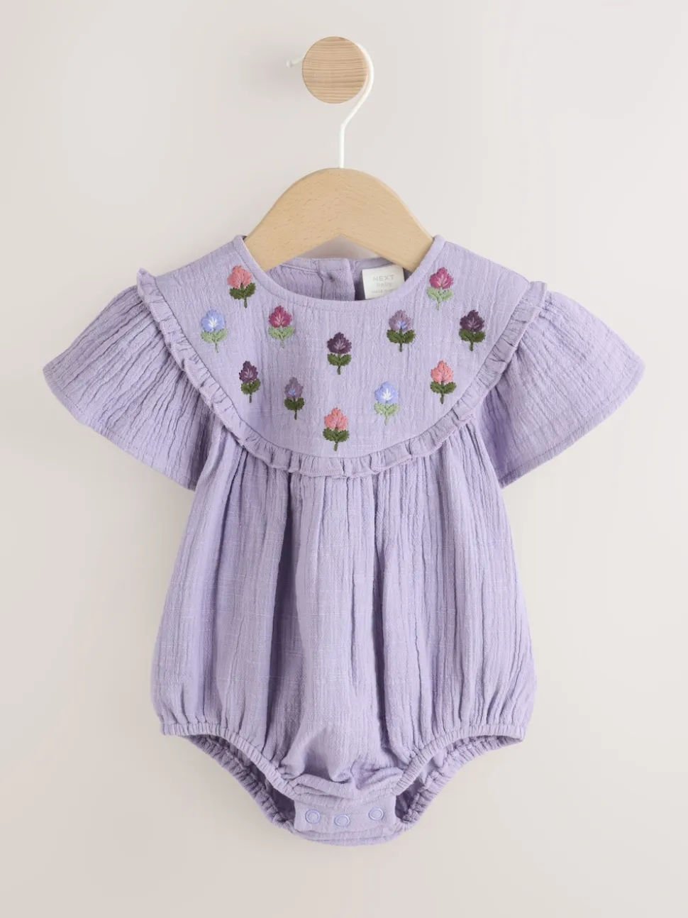 Brodé violet - Barboteuse Bloomer pour bébé (0mths-2yrs)