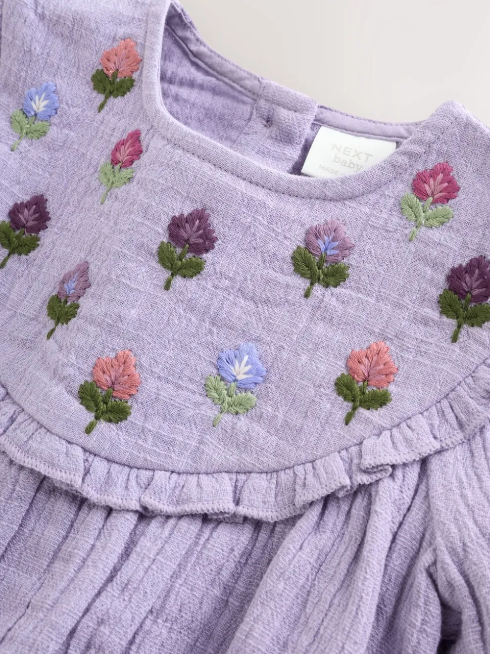 Brodé violet - Barboteuse Bloomer pour bébé (0mths-2yrs)