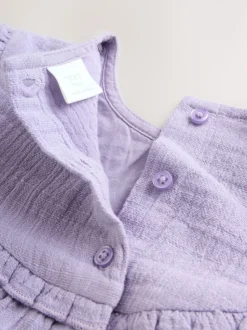 Brodé violet - Barboteuse Bloomer pour bébé (0mths-2yrs)