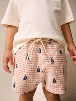 Broderie bateau blanche - Ensemble T-shirt et short Manches courtes (3mths-7yrs)
