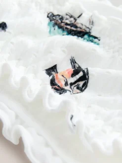 Broderie blanche conversationnelle - Haut de bikini Bandeau