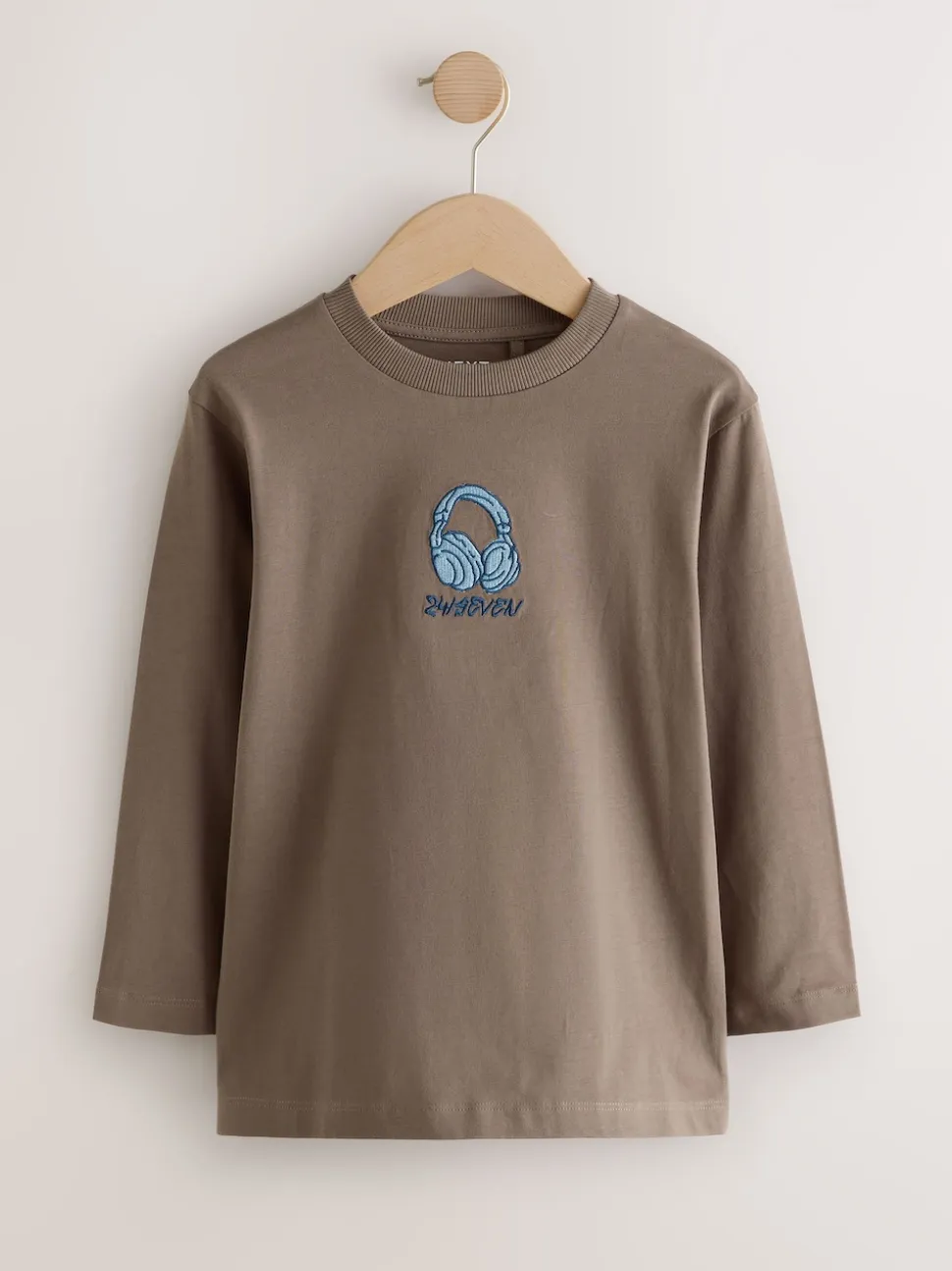 Broderie gris/bleu/marron - Lot de 3 T-shirts graphiques à manches longues (3-16ans)