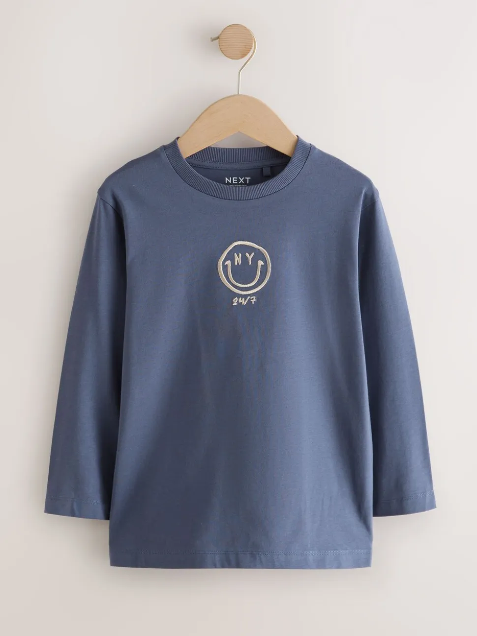 Broderie gris/bleu/marron - Lot de 3 T-shirts graphiques à manches longues (3-16ans)