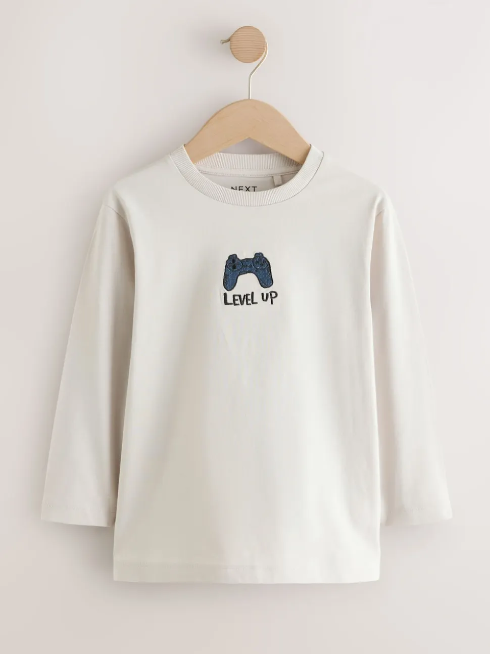 Broderie gris/bleu/marron - Lot de 3 T-shirts graphiques à manches longues (3-16ans)