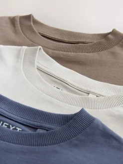 Broderie gris/bleu/marron - Lot de 3 T-shirts graphiques à manches longues (3-16ans)