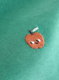 Broderie Nourriture Minéraux Personnage - Lot de 4 t-shirts imprimés graphiques à manches longues (3mois-7ans)