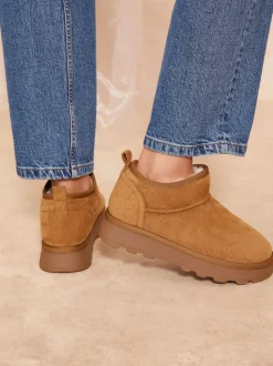 Bronzage naturel - Friends Like These Bottes en daim douillette doublées de fausse fourrure