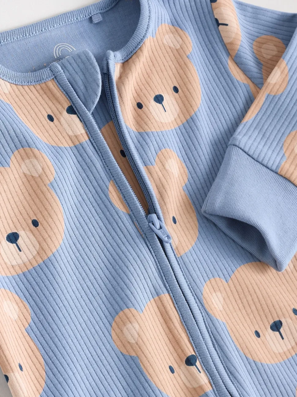 Brown/Marine - Lot de 3 dors-bien bébé en coton sans pieds à fermeture éclair bidirectionnelle (0mois-3ans)