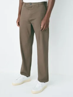 Brun clair - Ajustement droit - Pantalon chino stretch