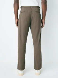 Brun clair - Ajustement droit - Pantalon chino stretch