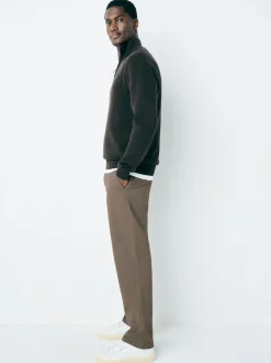 Brun clair - Ajustement droit - Pantalon chino stretch