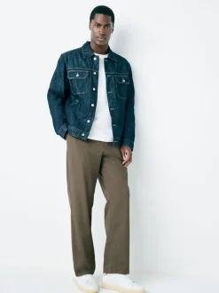 Brun clair - Coupe ample - Pantalon chino stretch