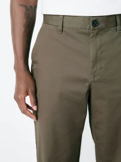 Brun clair - Coupe ample - Pantalon chino stretch