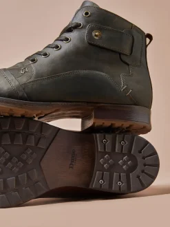 Brun clair - Coupe classique - Dune London bottines Simon en cuir robuste