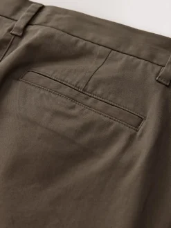 Brun clair - Coupe fuselée régulière - Pantalon chino stretch